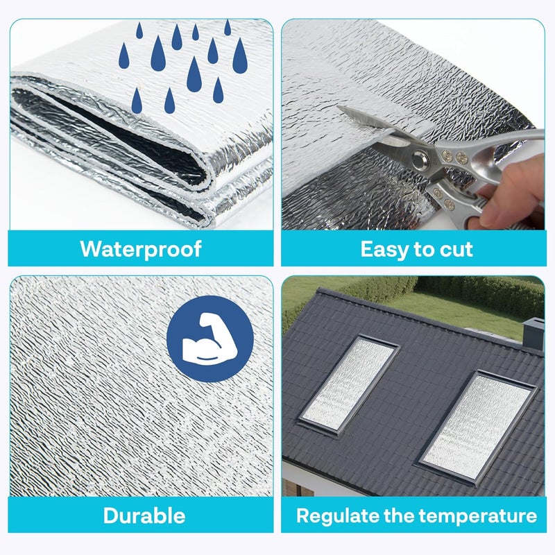 Art3d 3MM Reflective Insulation Roll, 48IN x 10FT – Double Sided Aluminum with Foam Core, Radiant Barrier for Window Insulation, Basements, Garage Doors and RVs - Image 2